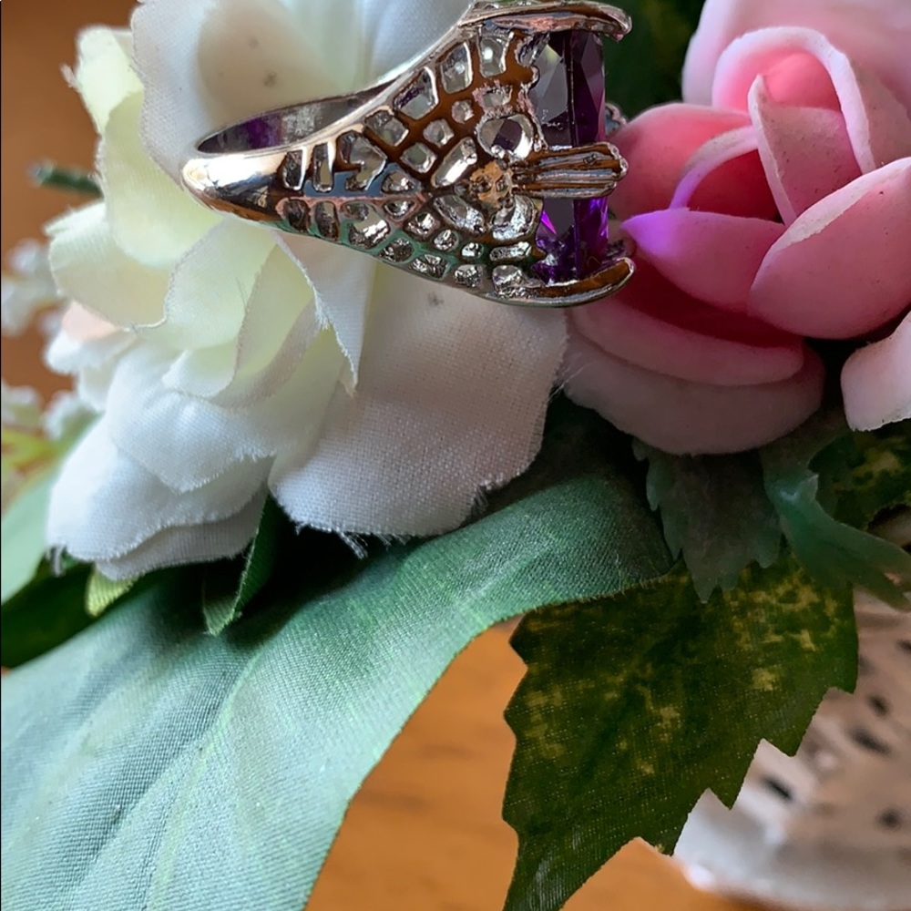 Elegan Amethyst Cocktail Ring - image 3